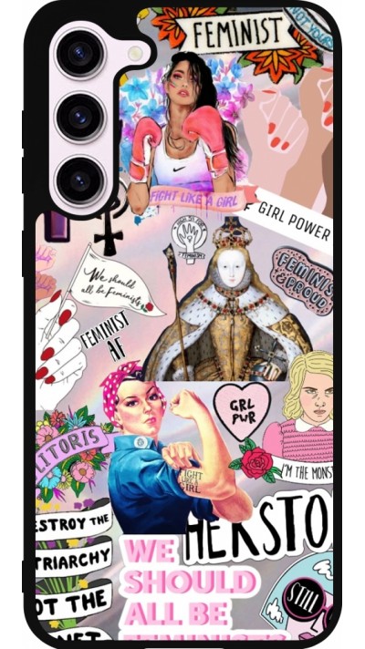 Coque Samsung Galaxy S23+ - Silicone rigide noir Girl Power Collage