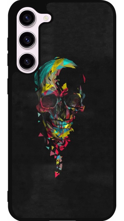 Coque Samsung Galaxy S23+ - Silicone rigide noir Halloween 22 colored skull