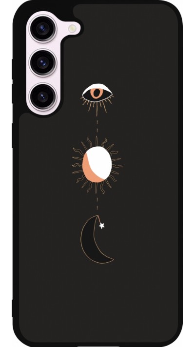 Coque Samsung Galaxy S23+ - Silicone rigide noir Halloween 22 eye sun moon