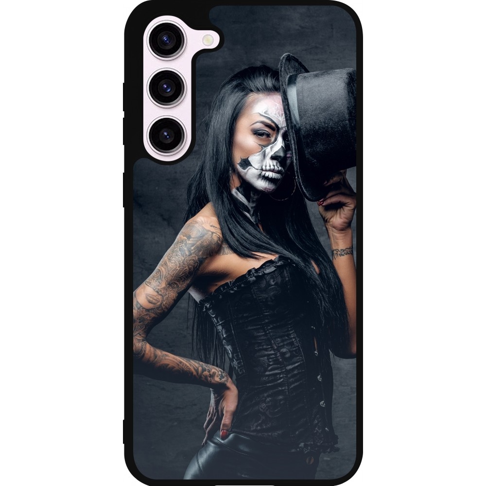 Samsung Galaxy S23+ Case Hülle - Silikon schwarz Halloween 22 Tattooed Girl