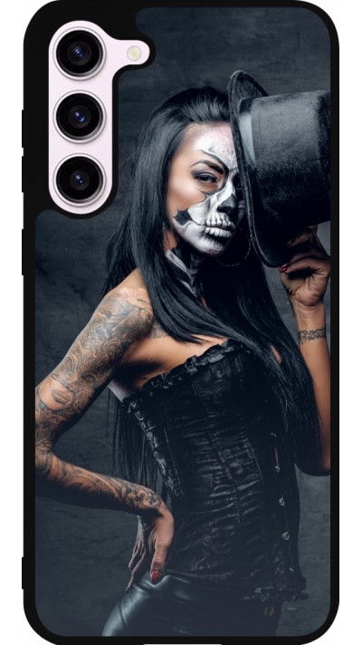 Coque Samsung Galaxy S23+ - Silicone rigide noir Halloween 22 Tattooed Girl
