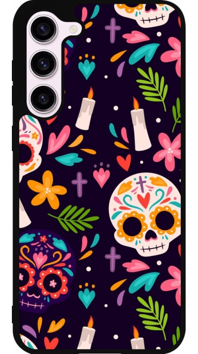 Samsung Galaxy S23+ Case Hülle - Silikon schwarz Halloween 2023 mexican style