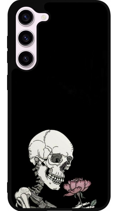Coque Samsung Galaxy S23+ - Silicone rigide noir Halloween 2023 rose and skeleton