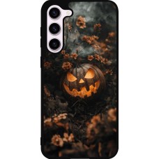 Coque Samsung Galaxy S23+ - Silicone rigide noir Halloween 2025 Pumpkin with flowers
