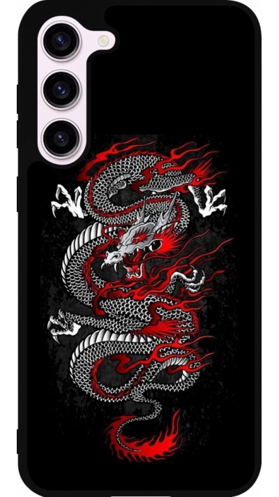 Samsung Galaxy S23+ Case Hülle - Silikon schwarz Japanese style Dragon Tattoo Red Black