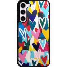 Coque Samsung Galaxy S23+ - Silicone rigide noir Joyful Hearts