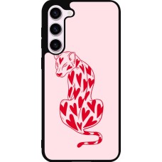 Coque Samsung Galaxy S23+ - Silicone rigide noir Leopard with hearts 2026
