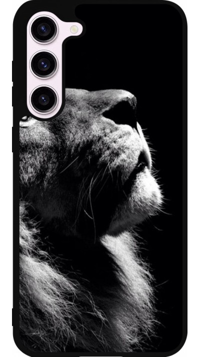 Coque Samsung Galaxy S23+ - Silicone rigide noir Lion looking up