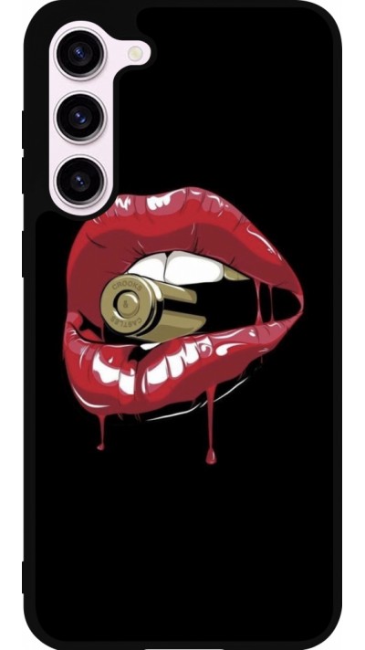 Samsung Galaxy S23+ Case Hülle - Silikon schwarz Lips bullet