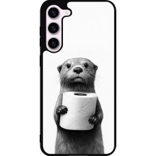 Coque Samsung Galaxy S23+ - Silicone rigide noir Loutre papier de toilette
