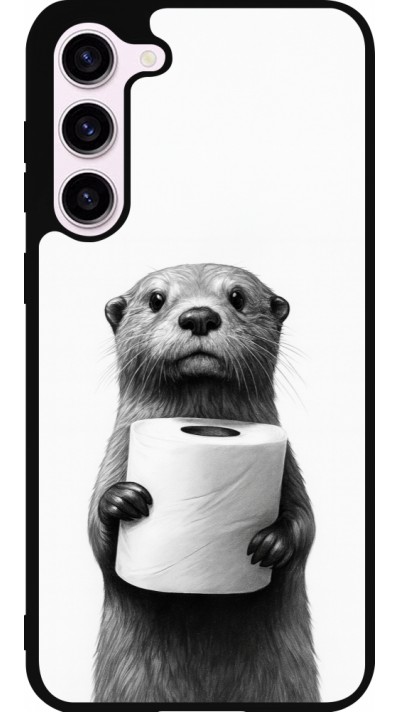 Coque Samsung Galaxy S23+ - Silicone rigide noir Loutre papier de toilette