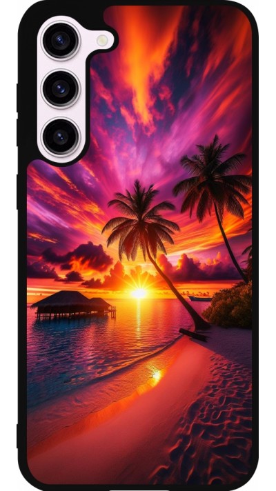 Samsung Galaxy S23+ Case Hülle - Silikon schwarz Malediven Abenddämmerung Glückseligkeit
