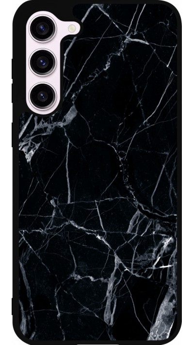 Samsung Galaxy S23+ Case Hülle - Silikon schwarz Marble Black 01