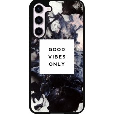 Coque Samsung Galaxy S23+ - Silicone rigide noir Marble Good Vibes Only