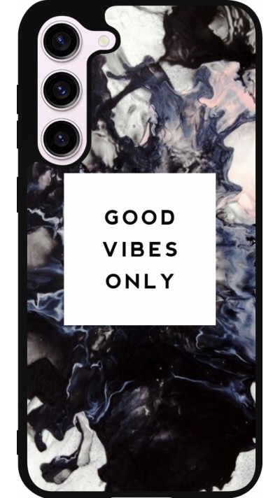 Coque Samsung Galaxy S23+ - Silicone rigide noir Marble Good Vibes Only