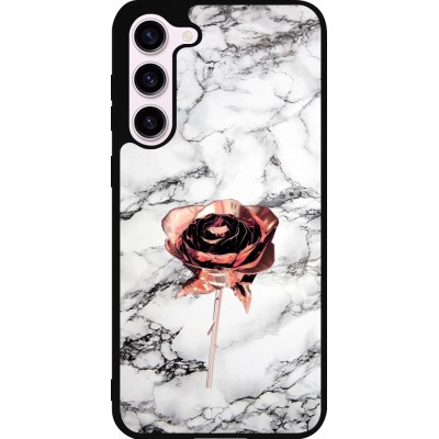 Samsung Galaxy S23+ Case Hülle - Silikon schwarz Marble Rose Gold