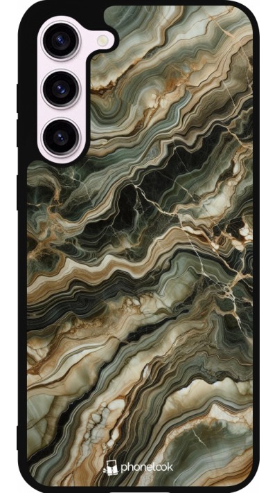 Samsung Galaxy S23+ Case Hülle - Silikon schwarz Oliv Marmor