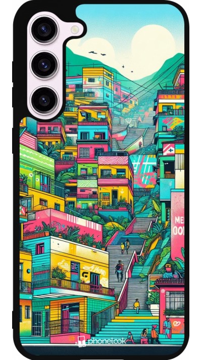 Coque Samsung Galaxy S23+ - Silicone rigide noir Medellin Comuna 13 Art