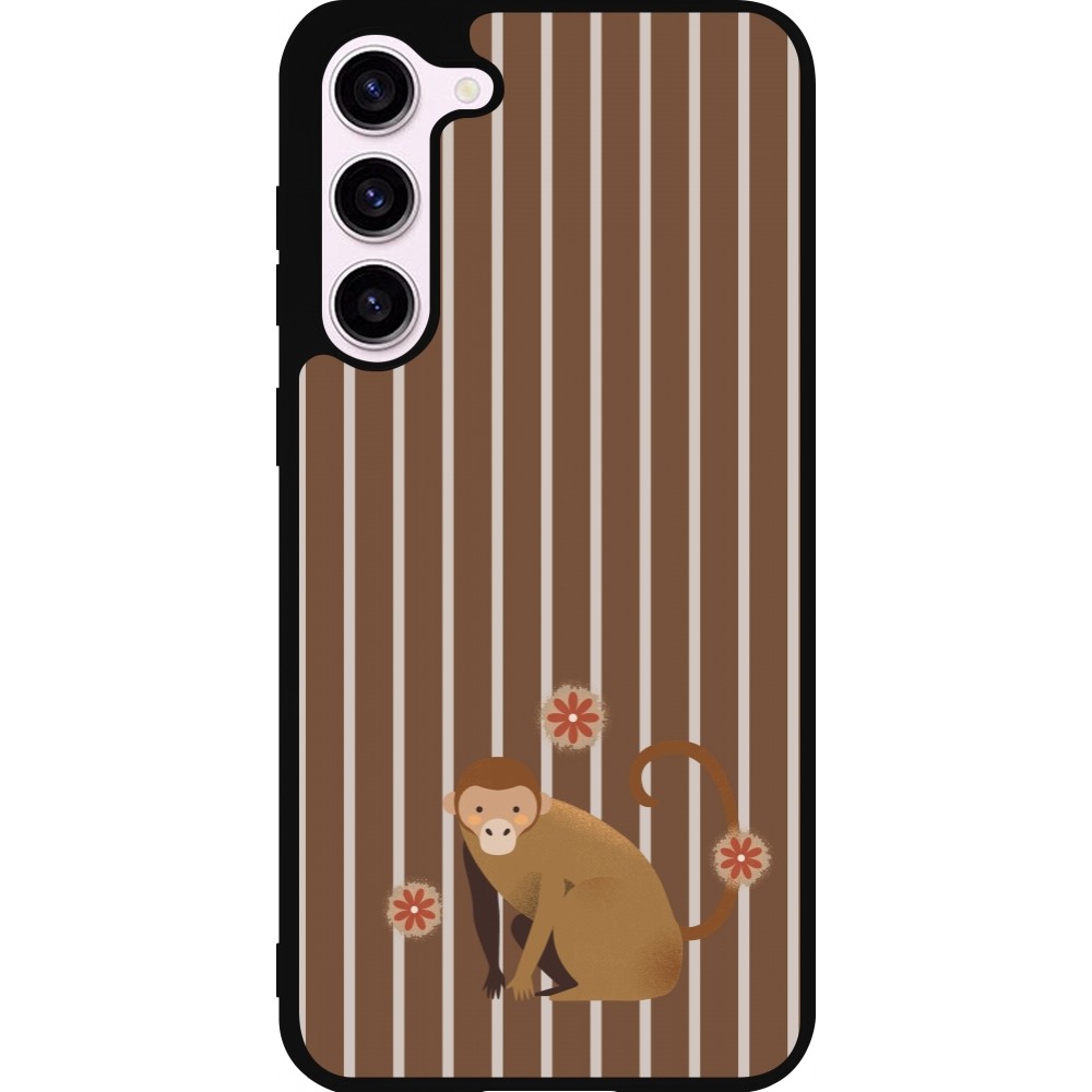 Samsung Galaxy S23+ Case Hülle - Silikon schwarz Monkey with stripes
