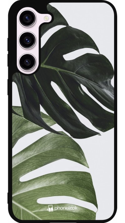 Coque Samsung Galaxy S23+ - Silicone rigide noir Monstera Plant