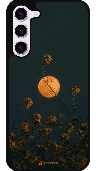 Coque Samsung Galaxy S23+ - Silicone rigide noir Moon Flowers