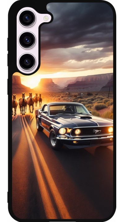Coque Samsung Galaxy S23+ - Silicone rigide noir Mustang 69 Grand Canyon