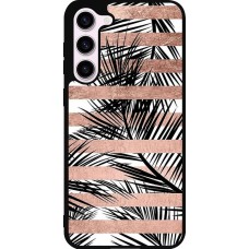 Samsung Galaxy S23+ Case Hülle - Silikon schwarz Palm trees gold stripes