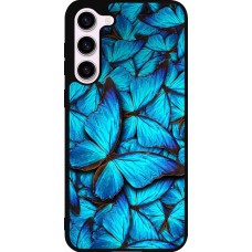 Samsung Galaxy S23+ Case Hülle - Silikon schwarz Papillon bleu