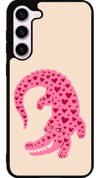 Coque Samsung Galaxy S23+ - Silicone rigide noir Pink crocodile 2026