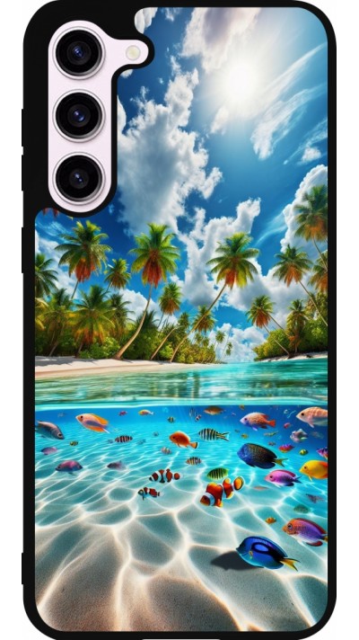 Samsung Galaxy S23+ Case Hülle - Silikon schwarz Strandparadies