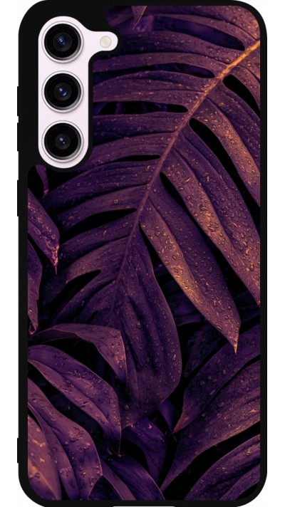 Samsung Galaxy S23+ Case Hülle - Silikon schwarz Purple Light Leaves