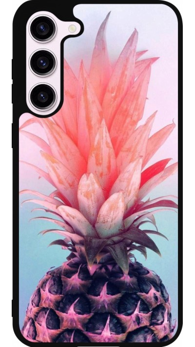 Samsung Galaxy S23+ Case Hülle - Silikon schwarz Purple Pink Pineapple