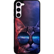 Samsung Galaxy S23+ Case Hülle - Silikon schwarz Red Blue Cat Glasses