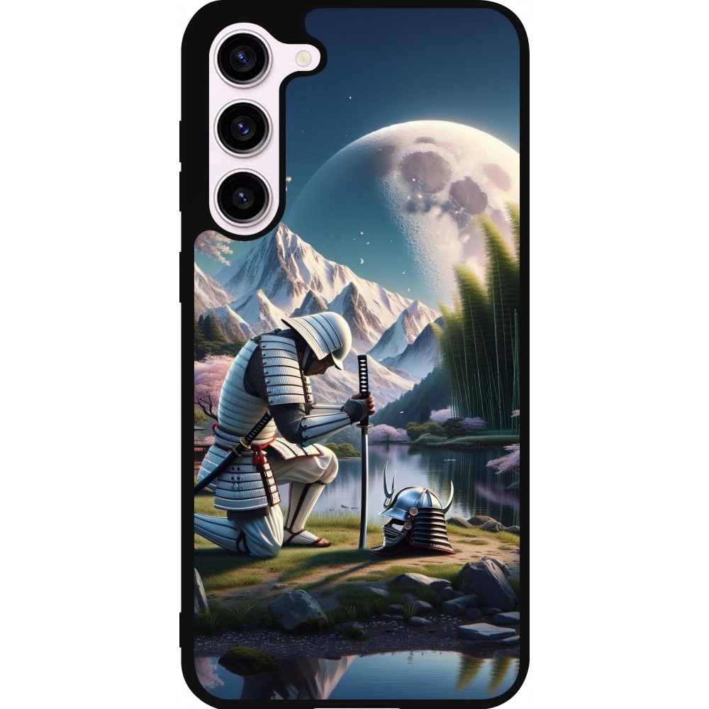 Samsung Galaxy S23+ Case Hülle - Silikon schwarz Samurai Katana Mond