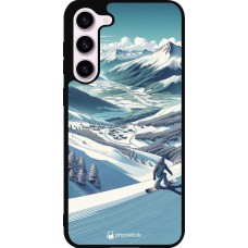 Samsung Galaxy S23+ Case Hülle - Silikon schwarz Snowboarder Berg