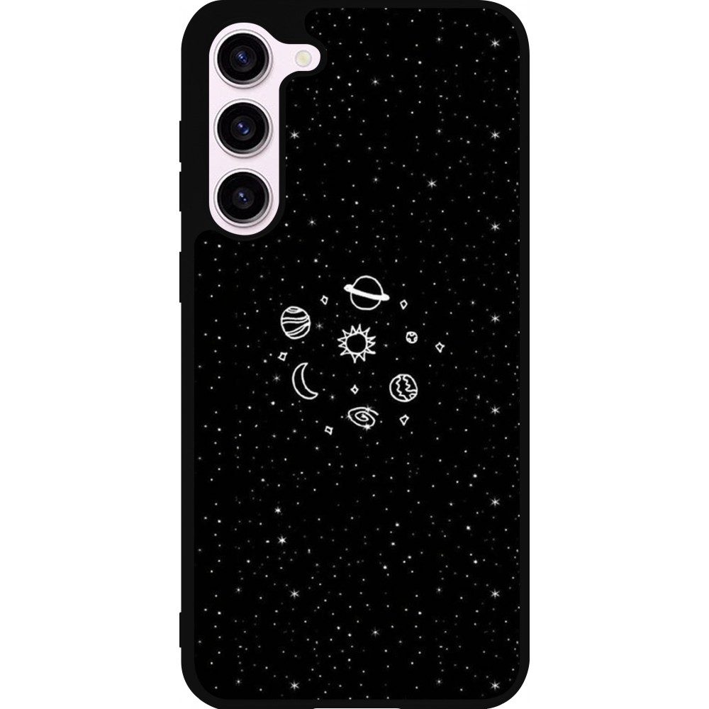 Samsung Galaxy S23+ Case Hülle - Silikon schwarz Space Doodle