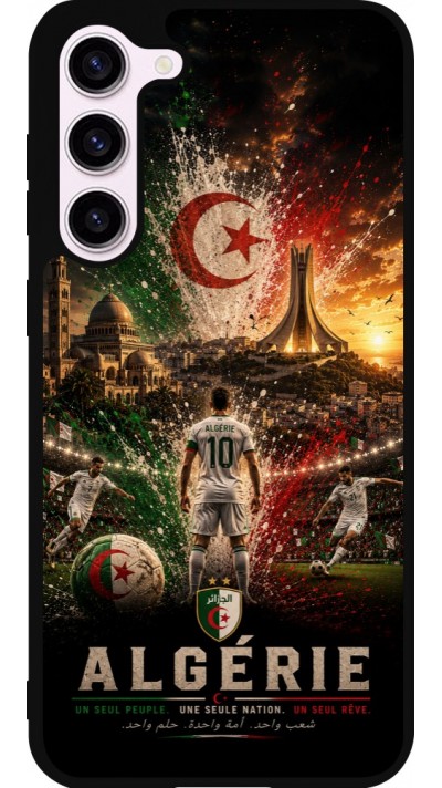 Coque Samsung Galaxy S23+ - Silicone rigide noir Football Algérie splash 2026