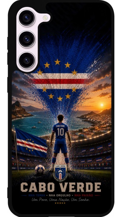 Coque Samsung Galaxy S23+ - Silicone rigide noir Football Cap-Vert splash 2026