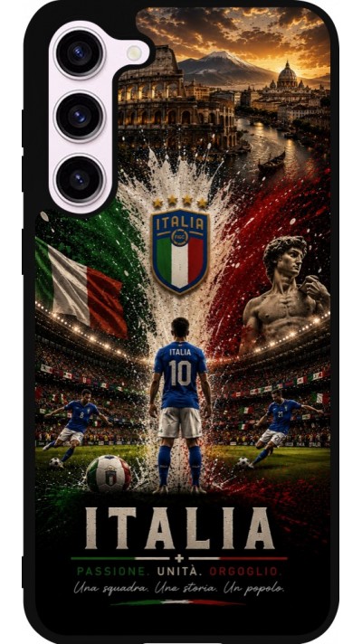 Coque Samsung Galaxy S23+ - Silicone rigide noir Football Italie splash 2026