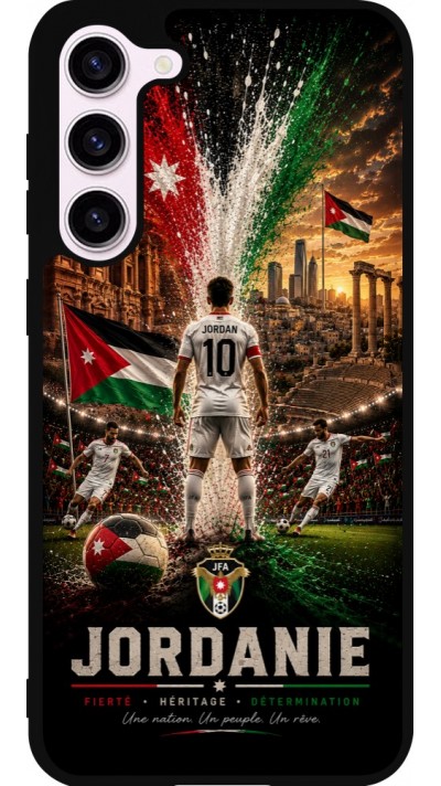 Coque Samsung Galaxy S23+ - Silicone rigide noir Football Jordanie splash 2026