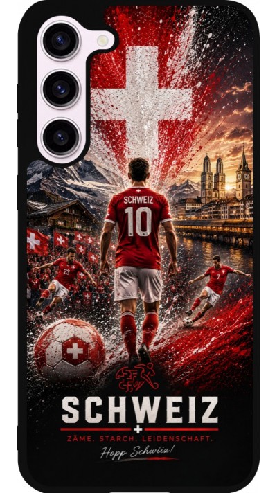Coque Samsung Galaxy S23+ - Silicone rigide noir Football Schweiz splash 2026