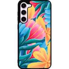 Samsung Galaxy S23+ Case Hülle - Silikon schwarz Spring 23 colorful flowers