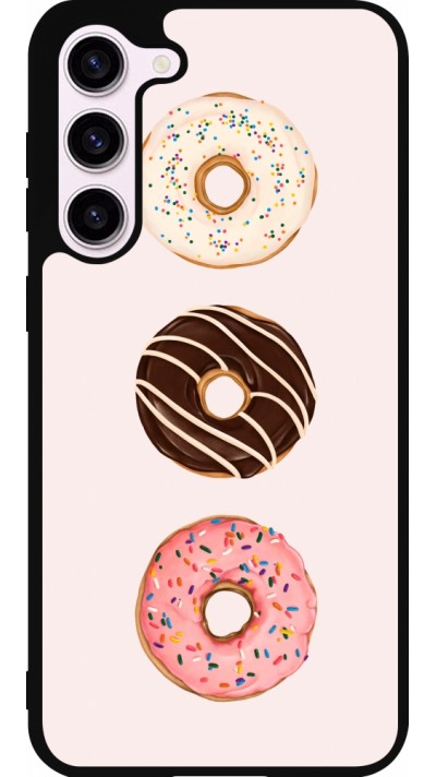 Coque Samsung Galaxy S23+ - Silicone rigide noir Spring 23 donuts