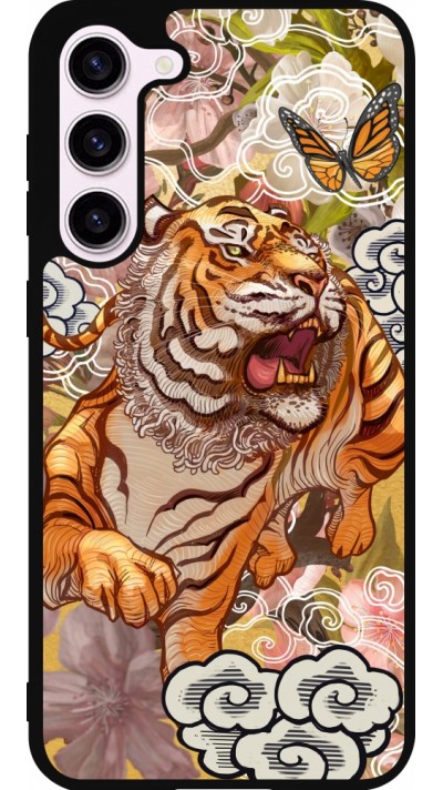 Coque Samsung Galaxy S23+ - Silicone rigide noir Spring 23 japanese tiger