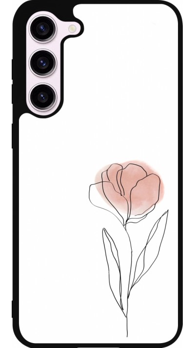 Coque Samsung Galaxy S23+ - Silicone rigide noir Spring 23 minimalist flower