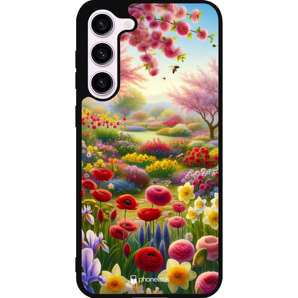 Coque Samsung Galaxy S23+ - Silicone rigide noir Spring 25 Bouquet printemps