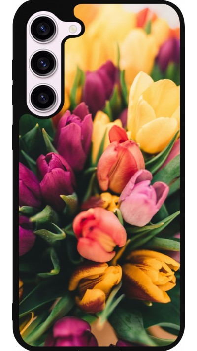 Samsung Galaxy S23+ Case Hülle - Silikon schwarz Bouquet of tulips Spring 2026