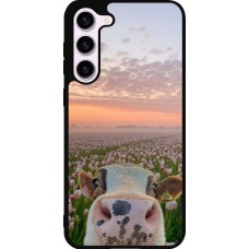 Samsung Galaxy S23+ Case Hülle - Silikon schwarz Cow with tulips Spring 2026