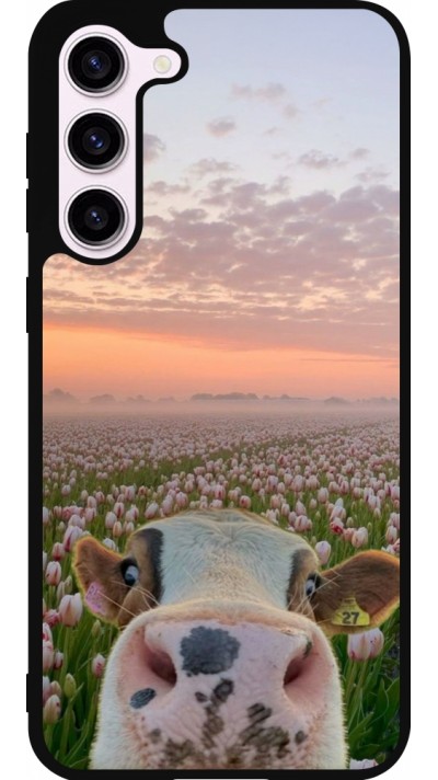 Samsung Galaxy S23+ Case Hülle - Silikon schwarz Cow with tulips Spring 2026