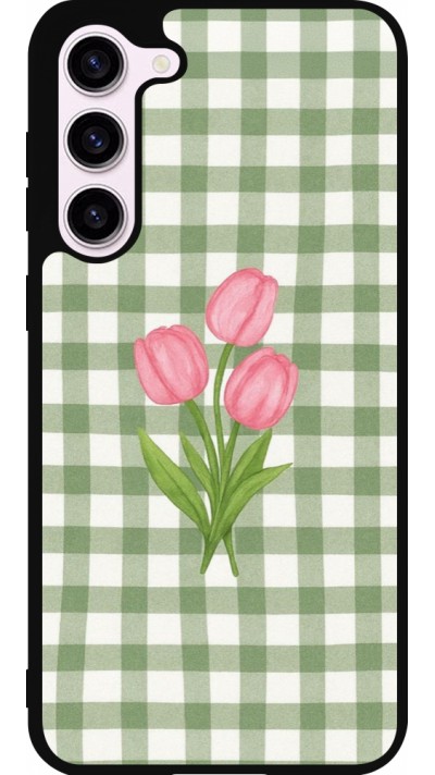 Samsung Galaxy S23+ Case Hülle - Silikon schwarz Green vichy tulips Spring 2026
